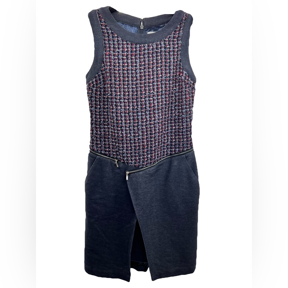 New York and Co. Grey/Blue Midi Dress Women Size XS